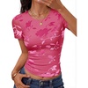 image:imageZESICA Womens Summer Short Sleeve Mesh Floral Crop TopsRose