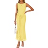 image:imageZESICA Womens Summer Sleeveless Bodycon Mesh Maxi DressesYellow