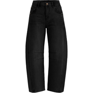image:imageZESICA 2026 Barrel Jeans for Women Trendy Wide Leg PantsBlack