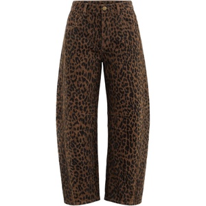 image:imageZESICA 2026 Barrel Jeans for Women Trendy Wide Leg PantsBrowncheetah