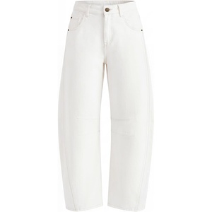 image:imageZESICA 2026 Barrel Jeans for Women Trendy Wide Leg PantsWhite