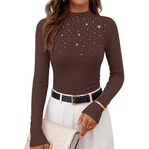 image:imageZESICA Womens Long Sleeve Bussiness Casual Fashion Knit Sweater TopsTaupe