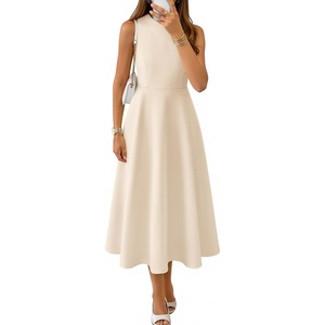 image:imageZESICA Womens Sleeveless Formal Flowy A Line Wedding Guest Midi DressApricot