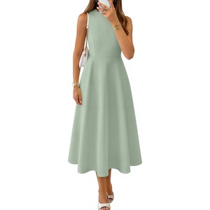 image:imageZESICA Womens Sleeveless Formal Flowy A Line Wedding Guest Midi DressSage