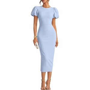image:imageZESICA Womens Summer Short Sleeve Bodycon Cocktail Formal DressBlue