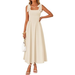 image:imageZESICA Womens Summer Tie Shoulder Wedding Guest Maxi DressApricot
