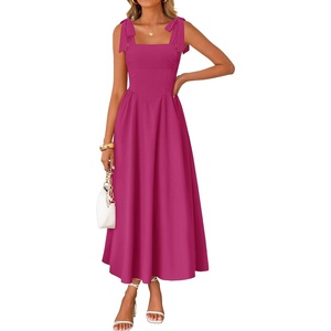 image:imageZESICA Womens Summer Tie Shoulder Wedding Guest Maxi DressEggplant