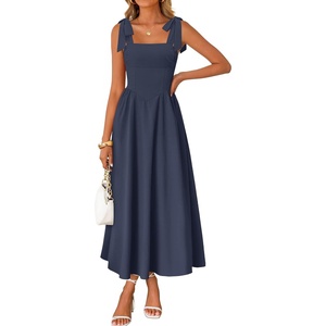 image:imageZESICA Womens Summer Tie Shoulder Wedding Guest Maxi DressNavy