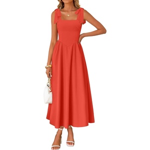 image:imageZESICA Womens Summer Tie Shoulder Wedding Guest Maxi DressWatermelon