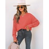 image:imageZESICA 2026 Fall Sweaters for Women Cable Knit Oversized OutfitsCoral