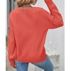 image:imageZESICA 2026 Fall Sweaters for Women Cable Knit Oversized OutfitsCoral