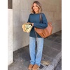 image:imageZESICA 2026 Fall Sweaters for Women Cable Knit Oversized OutfitsDustyblue