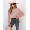 image:imageZESICA 2026 Fall Sweaters for Women Cable Knit Oversized OutfitsGreypink