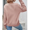 image:imageZESICA 2026 Fall Sweaters for Women Cable Knit Oversized OutfitsGreypink