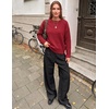 image:imageZESICA 2026 Fall Sweaters for Women Cable Knit Oversized OutfitsRed