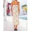 image:imageZESICA 2026 Summer Strapless Floral Cocktail Wedding Guest Dress for WomenAlmond