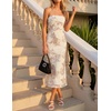 image:imageZESICA 2026 Summer Strapless Floral Cocktail Wedding Guest Dress for WomenAlmond