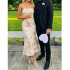 image:imageZESICA 2026 Summer Strapless Floral Cocktail Wedding Guest Dress for WomenAlmond