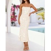 image:imageZESICA 2026 Summer Strapless Floral Cocktail Wedding Guest Dress for WomenApricot