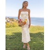 image:imageZESICA 2026 Summer Strapless Floral Cocktail Wedding Guest Dress for WomenApricot