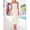 image:imageZESICA 2026 Summer Strapless Floral Cocktail Wedding Guest Dress for WomenApricot