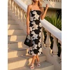 image:imageZESICA 2026 Summer Strapless Floral Cocktail Wedding Guest Dress for WomenBlack