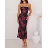 image:imageZESICA 2026 Summer Strapless Floral Cocktail Wedding Guest Dress for WomenBlackred