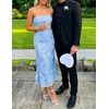 image:imageZESICA 2026 Summer Strapless Floral Cocktail Wedding Guest Dress for WomenBlue