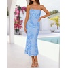 image:imageZESICA 2026 Summer Strapless Floral Cocktail Wedding Guest Dress for WomenBlue