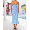 image:imageZESICA 2026 Summer Strapless Floral Cocktail Wedding Guest Dress for WomenBlue