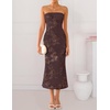 image:imageZESICA 2026 Summer Strapless Floral Cocktail Wedding Guest Dress for WomenBrown