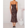 image:imageZESICA 2026 Summer Strapless Floral Cocktail Wedding Guest Dress for WomenBrown
