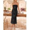image:imageZESICA 2026 Summer Strapless Floral Cocktail Wedding Guest Dress for WomenDim