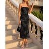 image:imageZESICA 2026 Summer Strapless Floral Cocktail Wedding Guest Dress for WomenDim