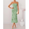 image:imageZESICA 2026 Summer Strapless Floral Cocktail Wedding Guest Dress for WomenGreen