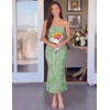 image:imageZESICA 2026 Summer Strapless Floral Cocktail Wedding Guest Dress for WomenGreen