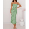 image:imageZESICA 2026 Summer Strapless Floral Cocktail Wedding Guest Dress for WomenGreen