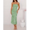 image:imageZESICA 2026 Summer Strapless Floral Cocktail Wedding Guest Dress for WomenGreen
