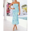 image:imageZESICA 2026 Summer Strapless Floral Cocktail Wedding Guest Dress for WomenLightblue