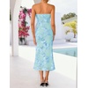image:imageZESICA 2026 Summer Strapless Floral Cocktail Wedding Guest Dress for WomenLightblue