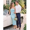 image:imageZESICA 2026 Summer Strapless Floral Cocktail Wedding Guest Dress for WomenLightblue