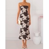 image:imageZESICA 2026 Summer Strapless Floral Cocktail Wedding Guest Dress for WomenLightbrown