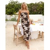image:imageZESICA 2026 Summer Strapless Floral Cocktail Wedding Guest Dress for WomenLightbrown