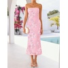 image:imageZESICA 2026 Summer Strapless Floral Cocktail Wedding Guest Dress for WomenLightpink