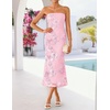 image:imageZESICA 2026 Summer Strapless Floral Cocktail Wedding Guest Dress for WomenLightpink