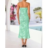image:imageZESICA 2026 Summer Strapless Floral Cocktail Wedding Guest Dress for WomenMint