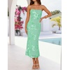 image:imageZESICA 2026 Summer Strapless Floral Cocktail Wedding Guest Dress for WomenMint