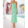 image:imageZESICA 2026 Summer Strapless Floral Cocktail Wedding Guest Dress for WomenMint