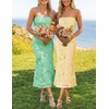 image:imageZESICA 2026 Summer Strapless Floral Cocktail Wedding Guest Dress for WomenMint