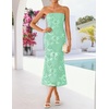 image:imageZESICA 2026 Summer Strapless Floral Cocktail Wedding Guest Dress for WomenMint